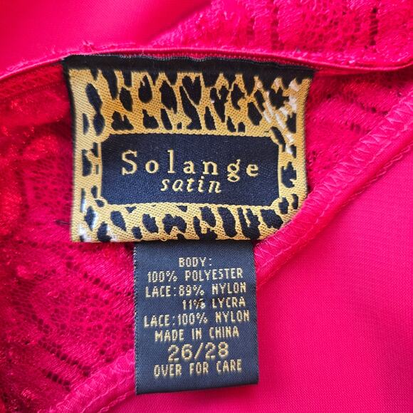 M Solange Satin Red Lace Nightgown Babydoll Lingerie Slip Dress Y2K Size 26 28 - Picture 9 of 10